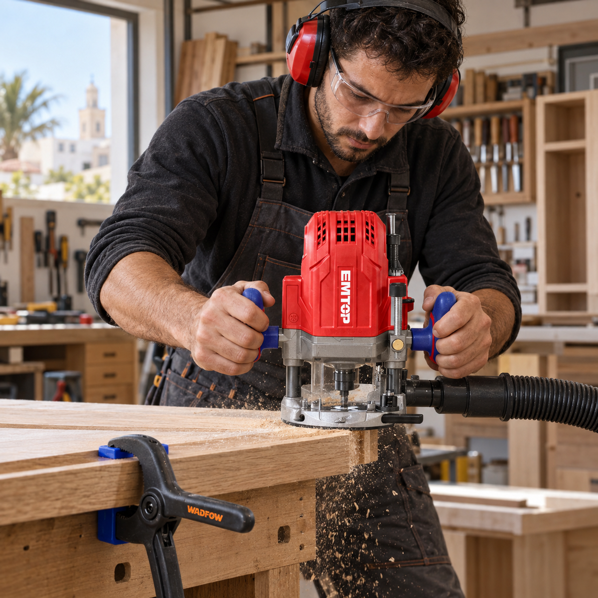 Menuisiers et agenceurs — professionnel en activité avec des outils adaptés à son métier.