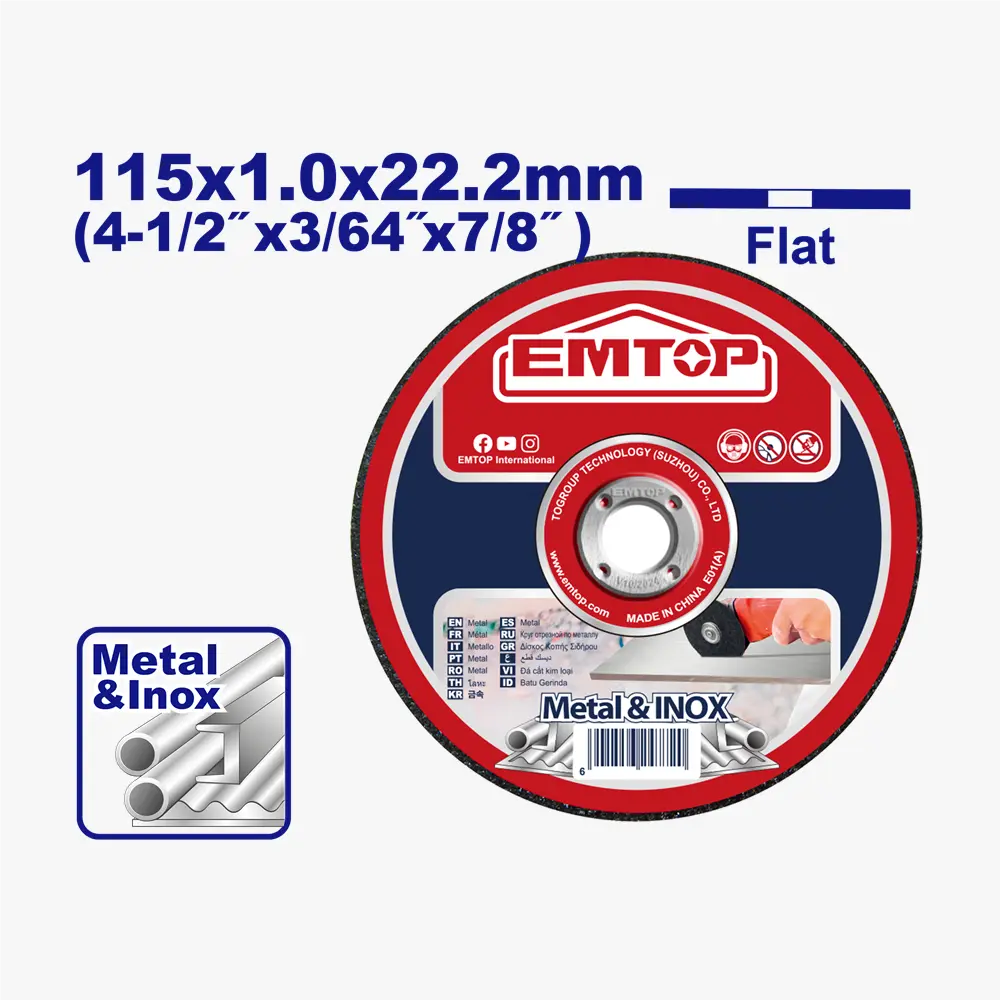 Disques tronçonner 115X1MM EMTOP EACD101151