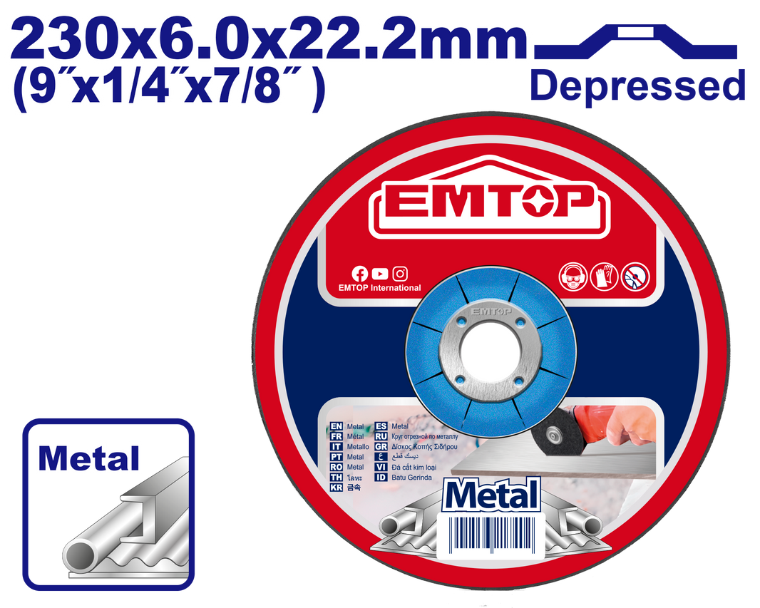 Disques tronçonner 230*6MM EMTOP EACD602301