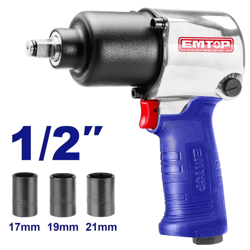 Clé á choc pneu 1/2″+3DOUILLES EMTOP EATL126801