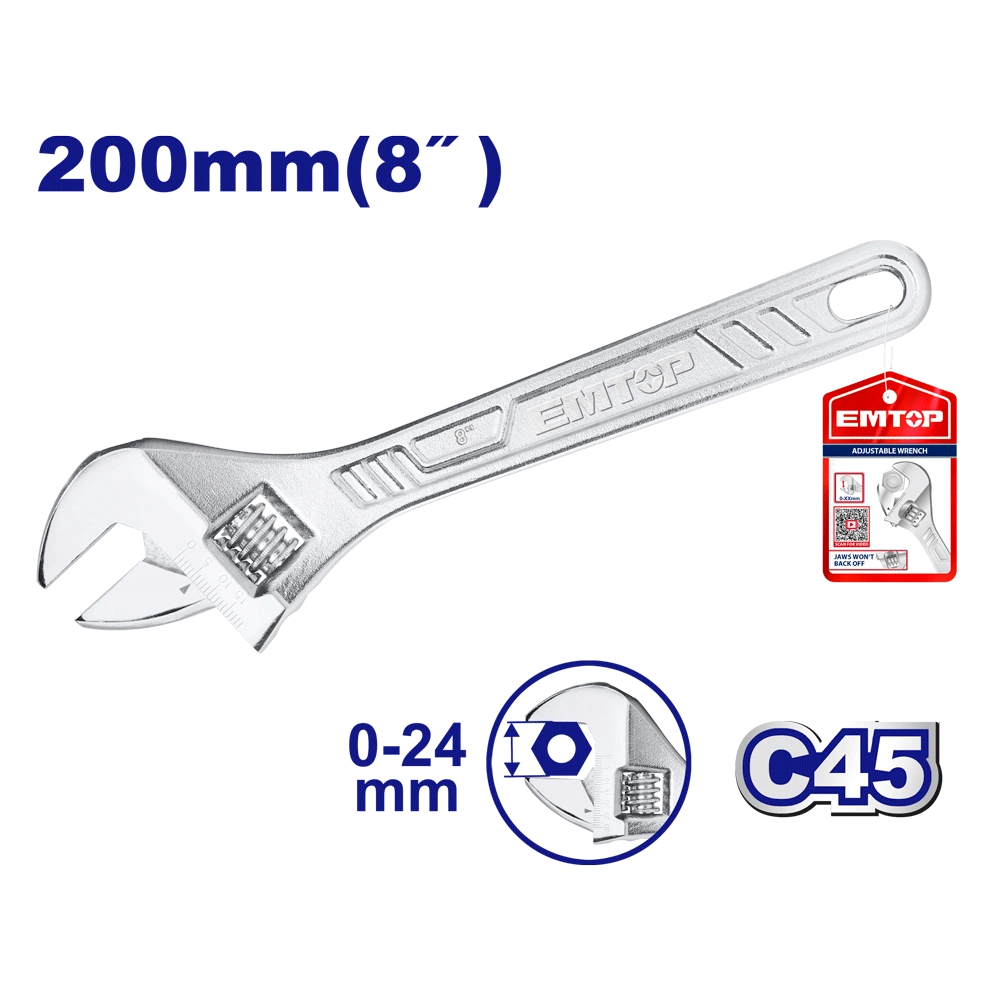 Cle molette (8 « )200MM 0-24 EMTOP EAWH130822