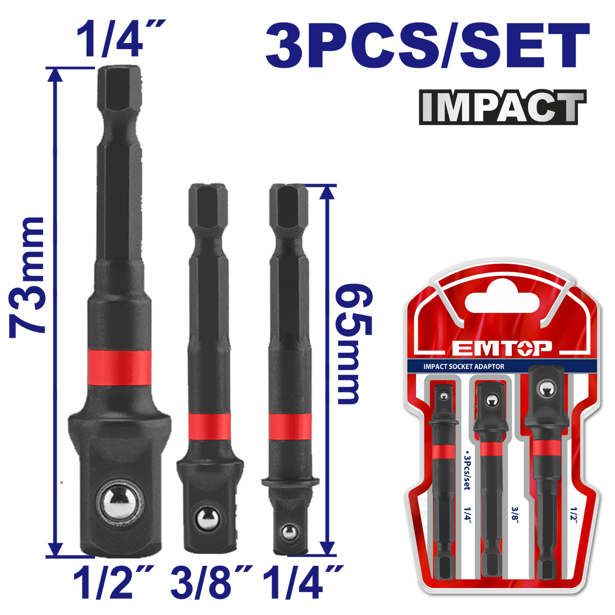 Adaptateur de douille à choc EMTOP EBST365A01