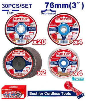 Jeu de 25 disques 76 coupe-ponçage EMTOP ECGD07630