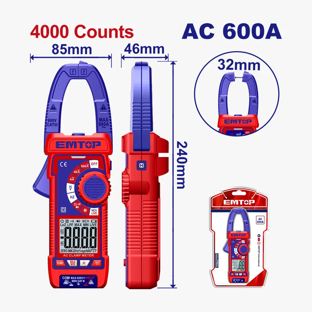 Pince ampèremétrique num- AC 600A EMTOP EDMR766001