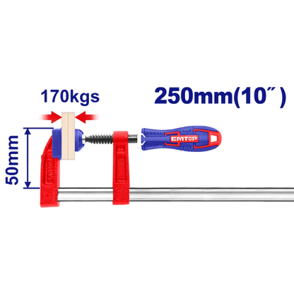 Serre joint 50X250MM force 170KG EMTOP ECLPF05301