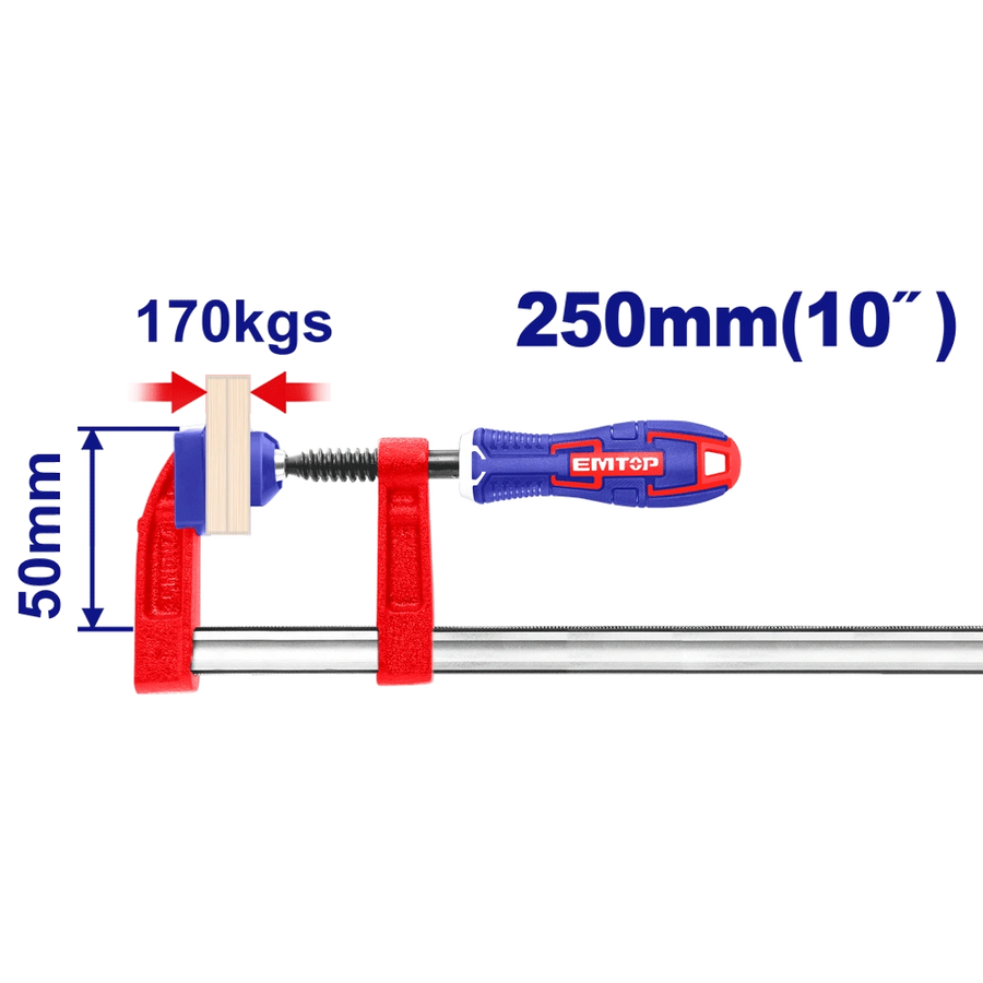 Serre joint 50X250MM force 170KG EMTOP ECLPF05301