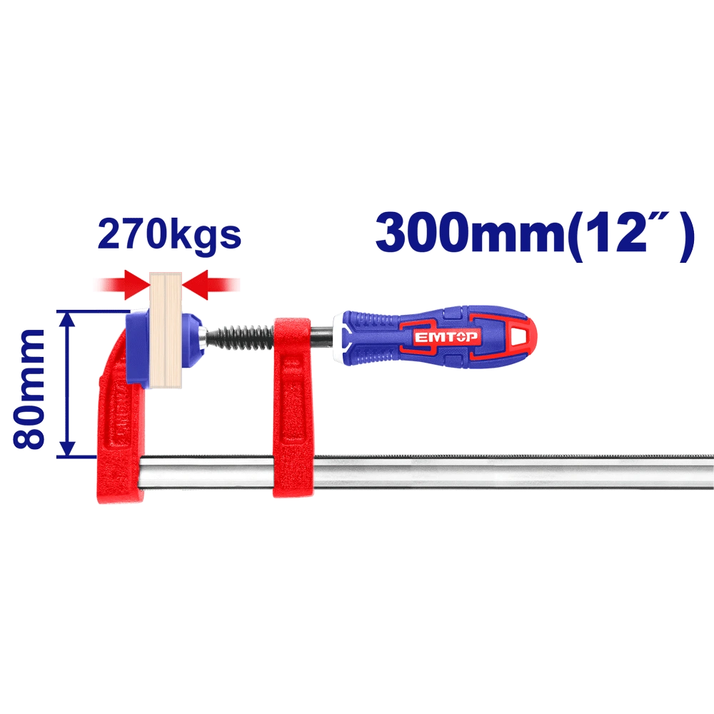 Serre joint 80X300MM force 270KG EMTOP ECLPF08101
