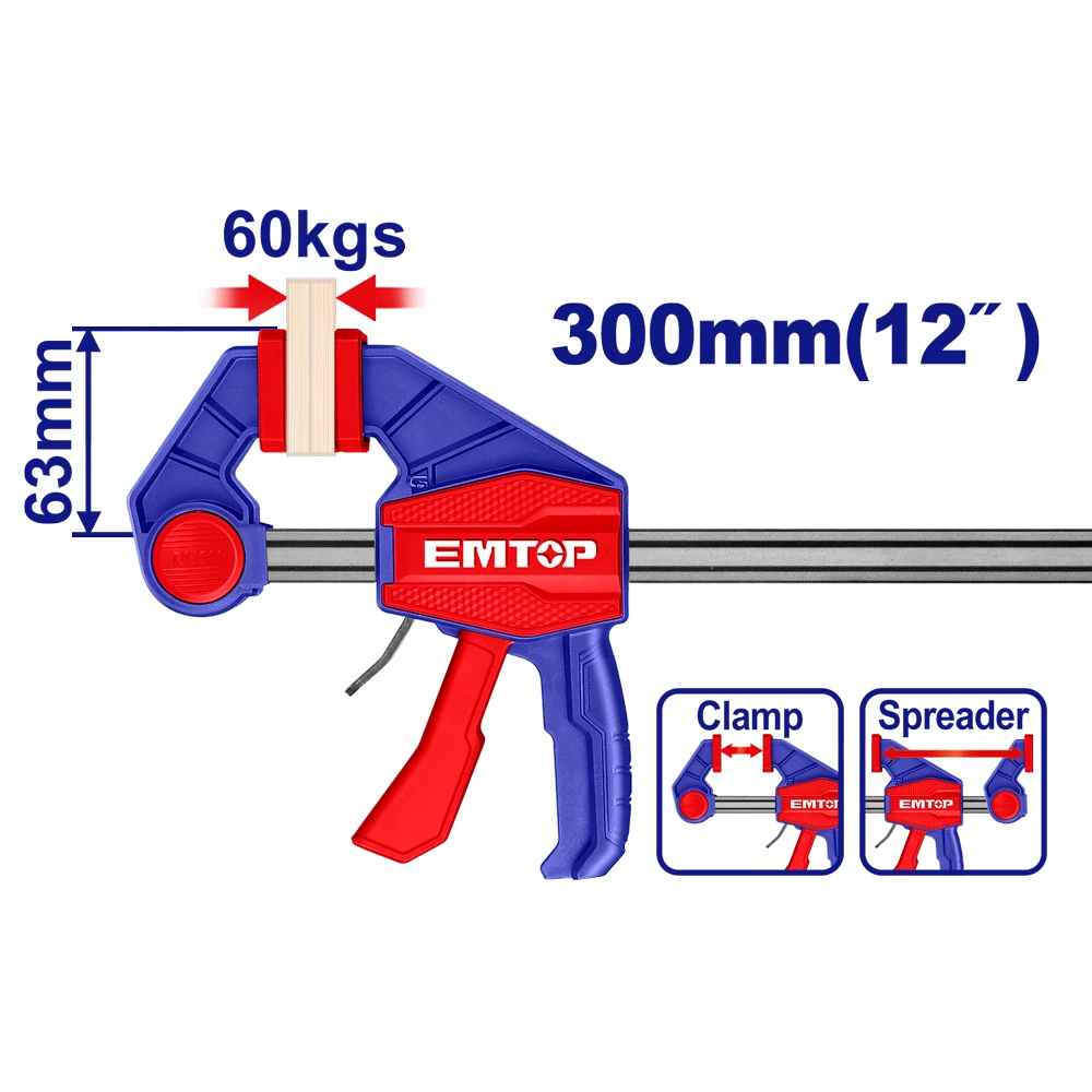 Serre joint rapide 63X300MM 60KG EMTOP ECLPQ60201