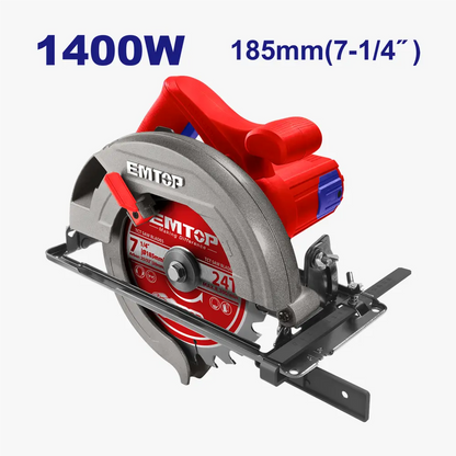 Scie circulaire 1400W 185MMEMTOP ECSW1852