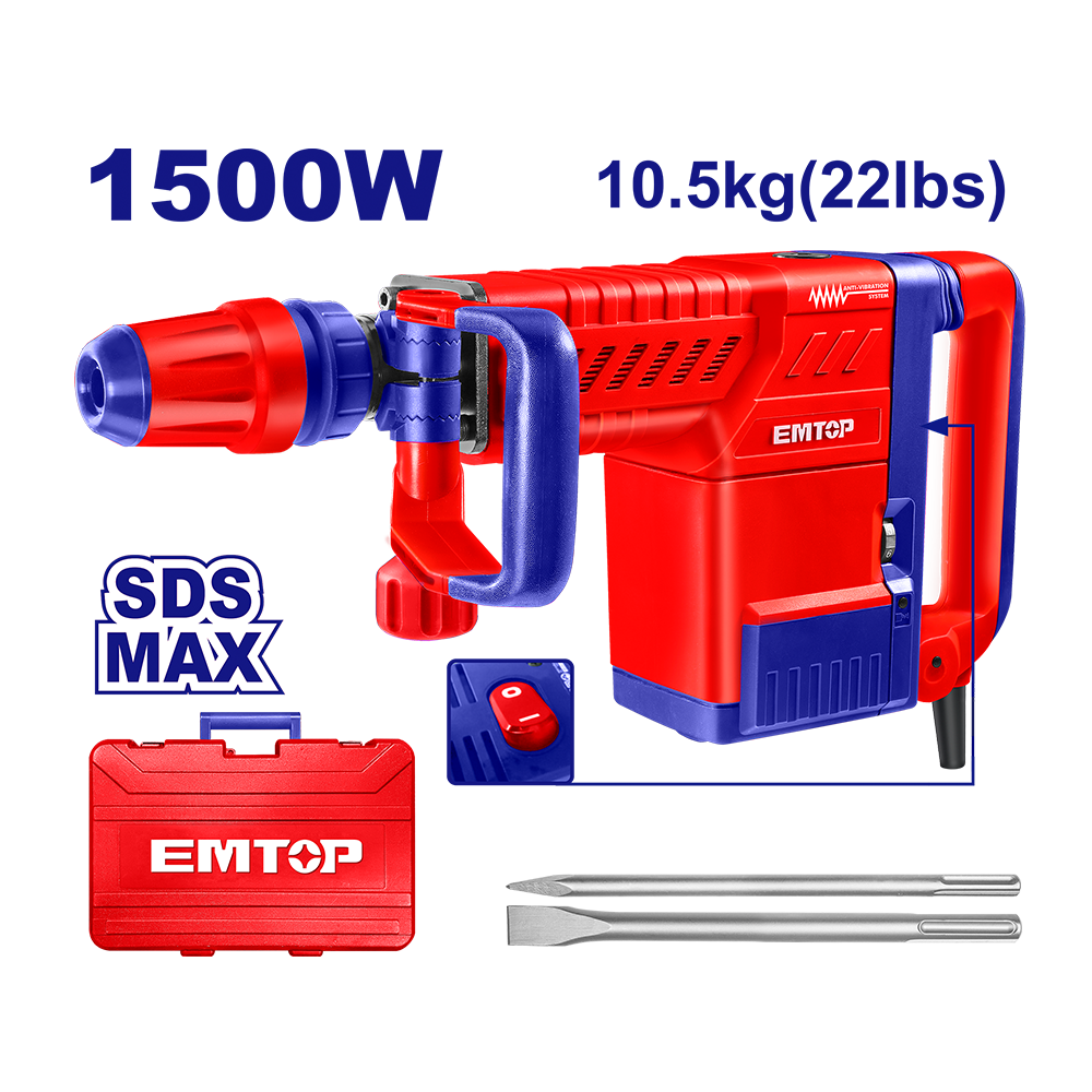Demolisseur 10KG 1500W 6-25J EMTOP EDBRM1501