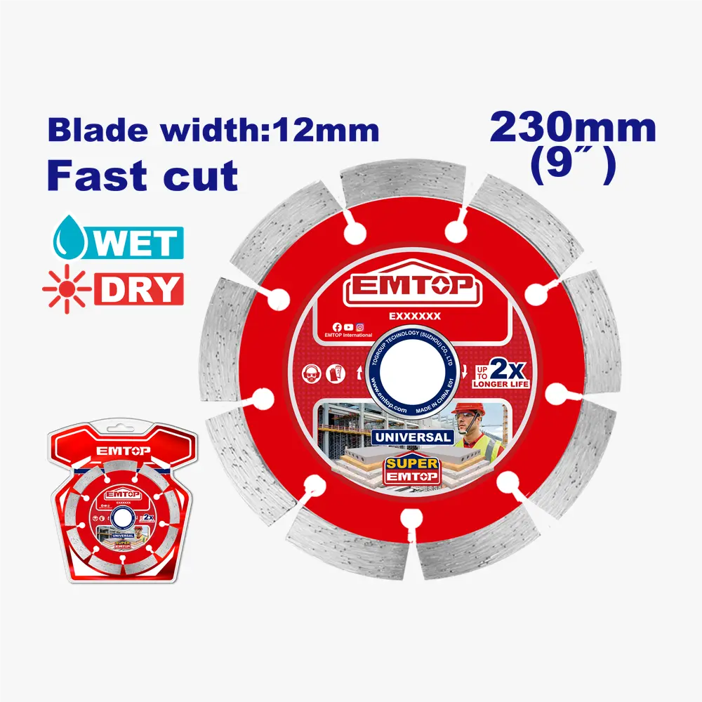 Disque diamanté sec 230MM EMTOP EDDC012301