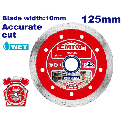 Disque diamant 125 humide EMTOP EDDC021251