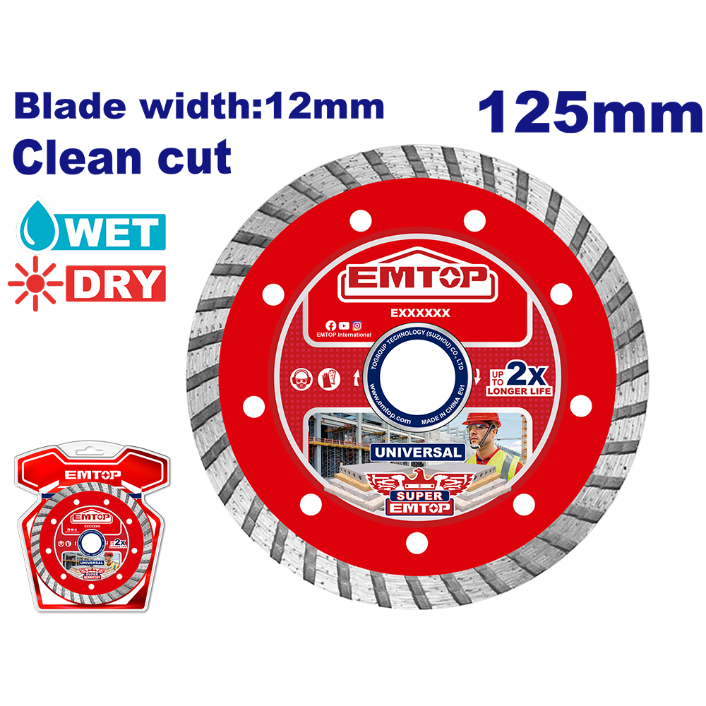 Disque diamant 125 L12 turbo EMTOP EDDC031251