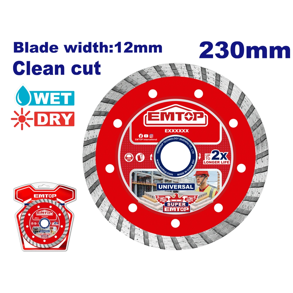 Disque diamant 230 L12 turbo EMTOP EDDC032301