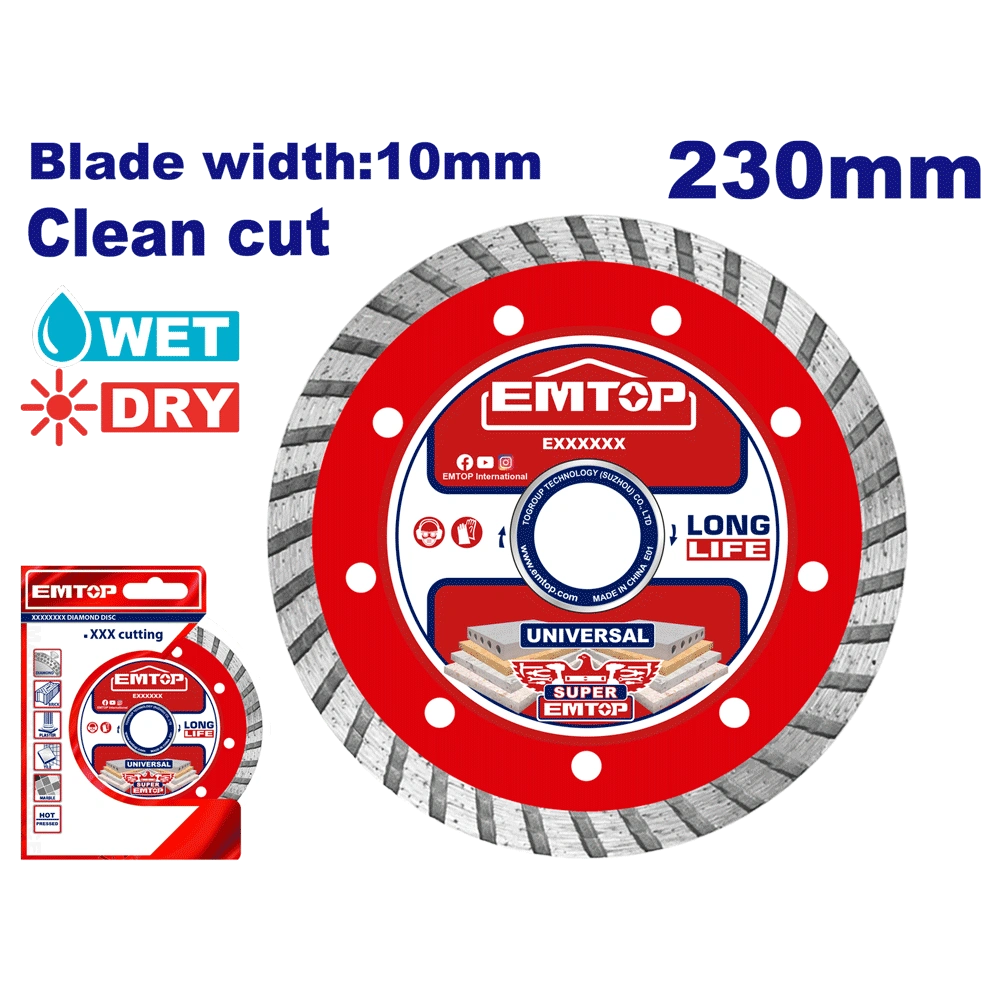 Disque diamant 230 L10 turbo EMTOP EDDC032302