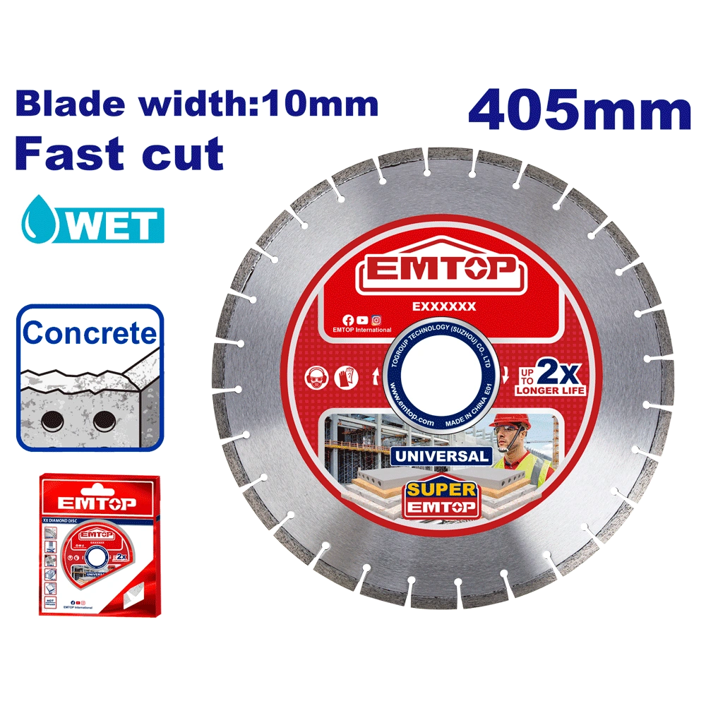 Disque diamant pour beton ø 405 EMTOP EDDC044052