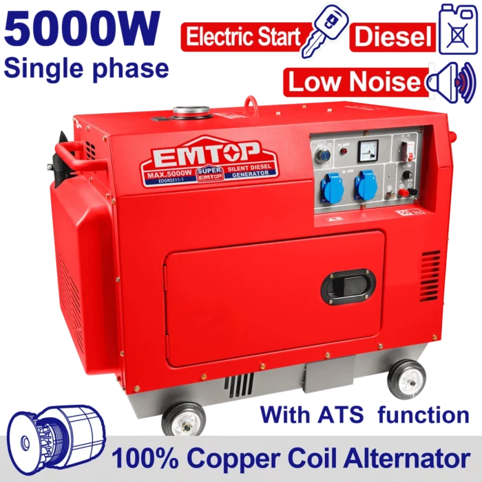 Groupe silen 5KVA dieesel 220 ATS EMTOP EDGRS511-1