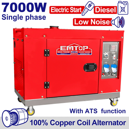 Groupe silen 7KVA dieesel 220 ATS EMTOP EDGRS711-1