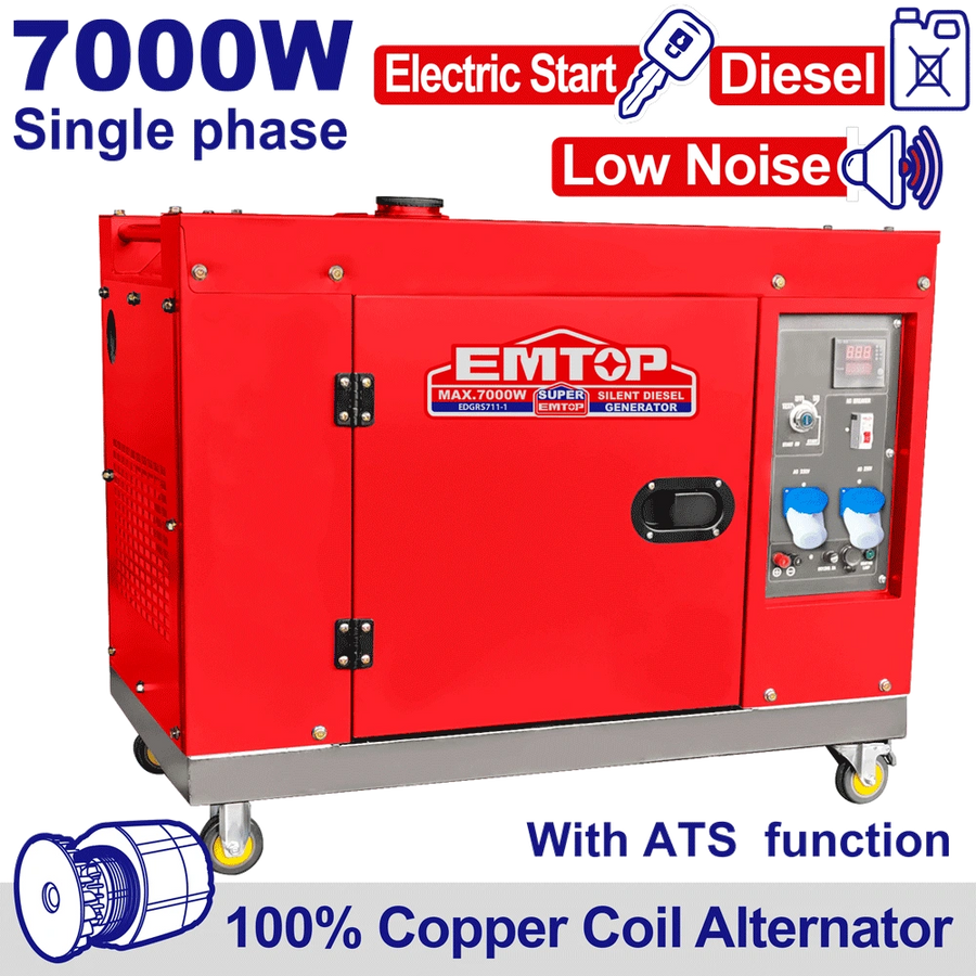 Groupe silen 7KVA dieesel 220 ATS EMTOP EDGRS711-1