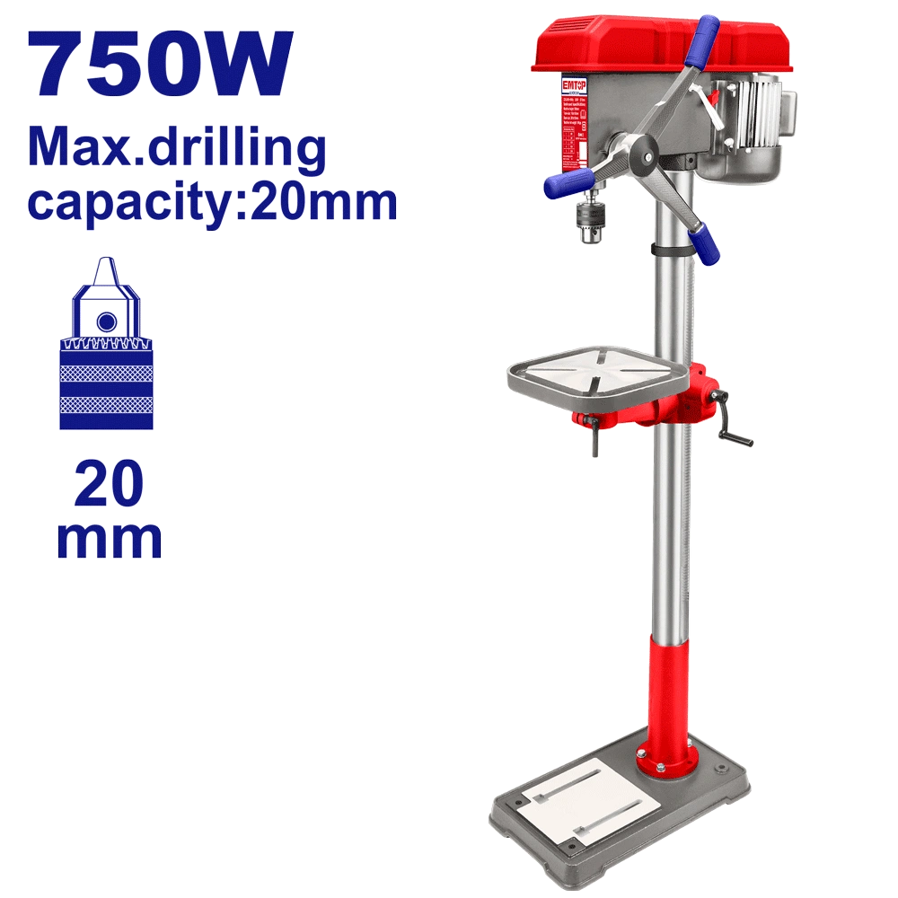 Perceuse á colonne 750W 20MM EMTOP EDPS0205
