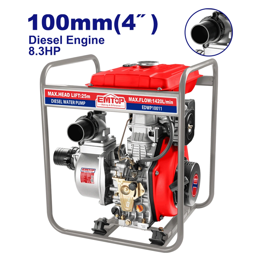 Motopompe diesel 4″ 1420l/MIN EMTOP EDWP10011