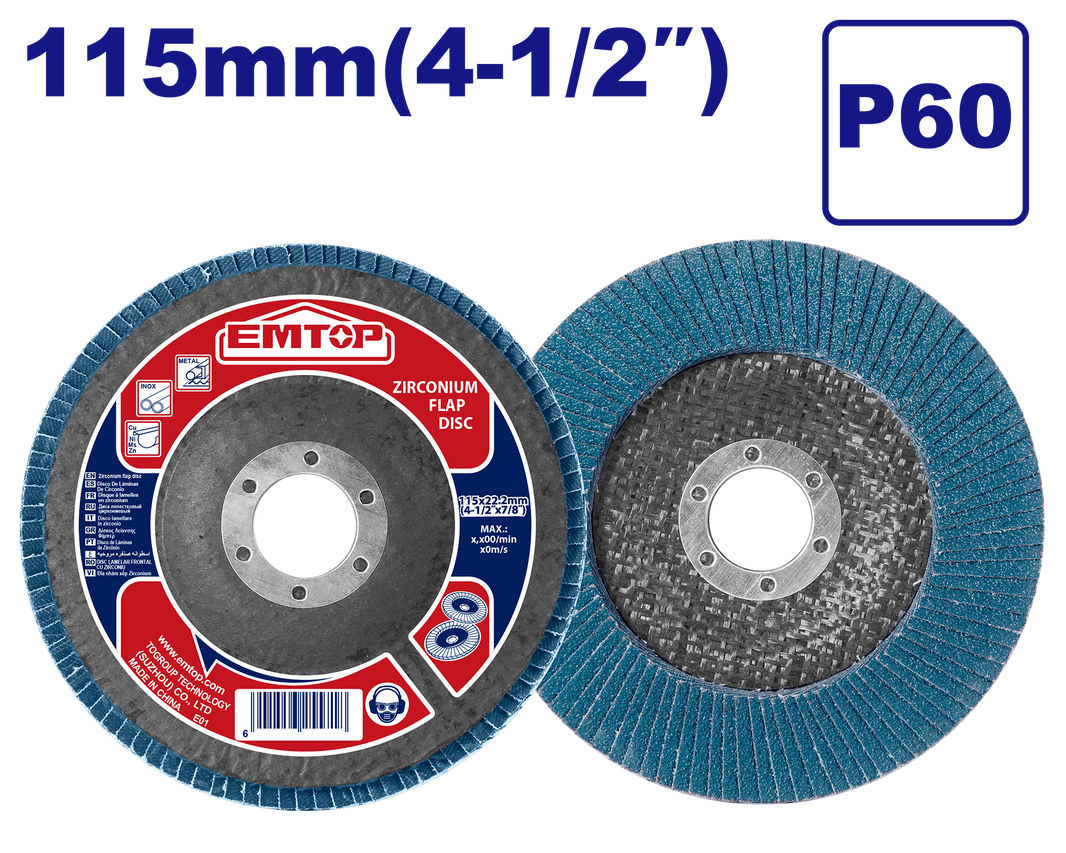 Disque a lamelle zirconium 115MM EMTOP EFDS1157