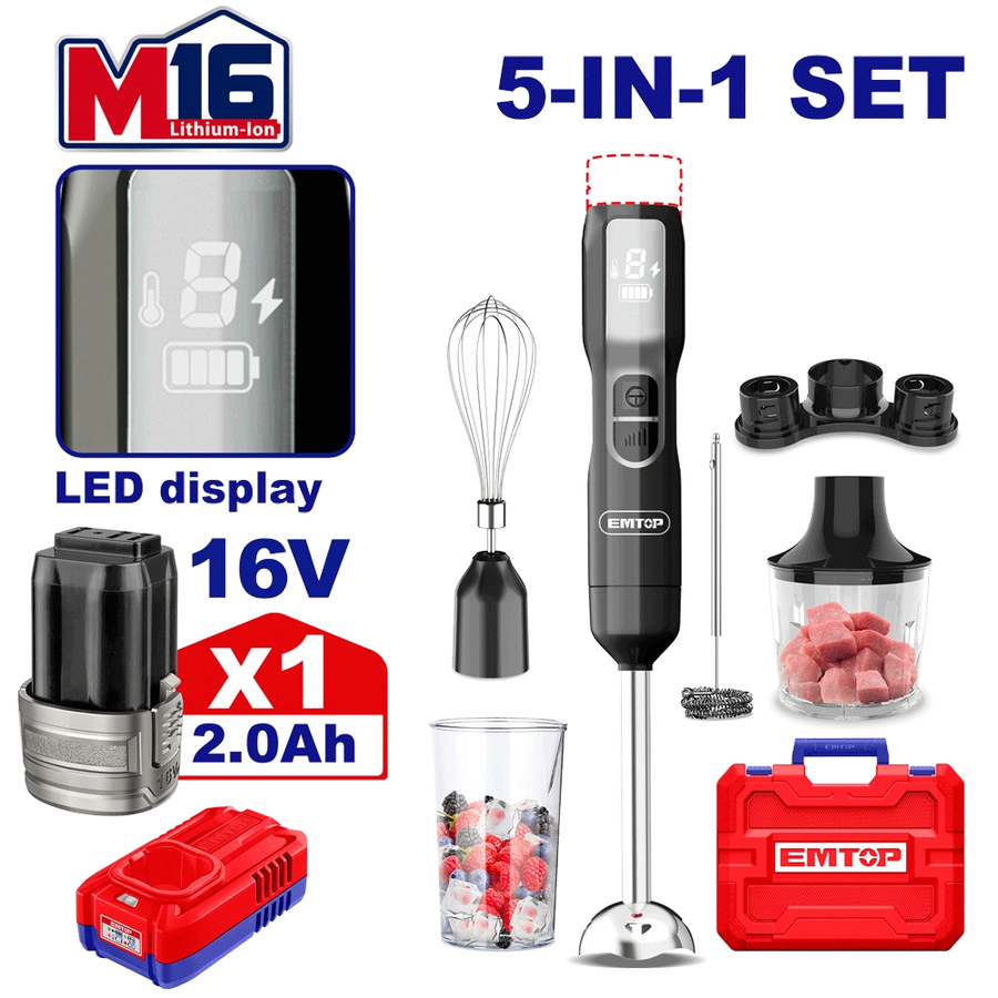 Batteur et mixeur 5EN1 16V EMTOP EFN056K