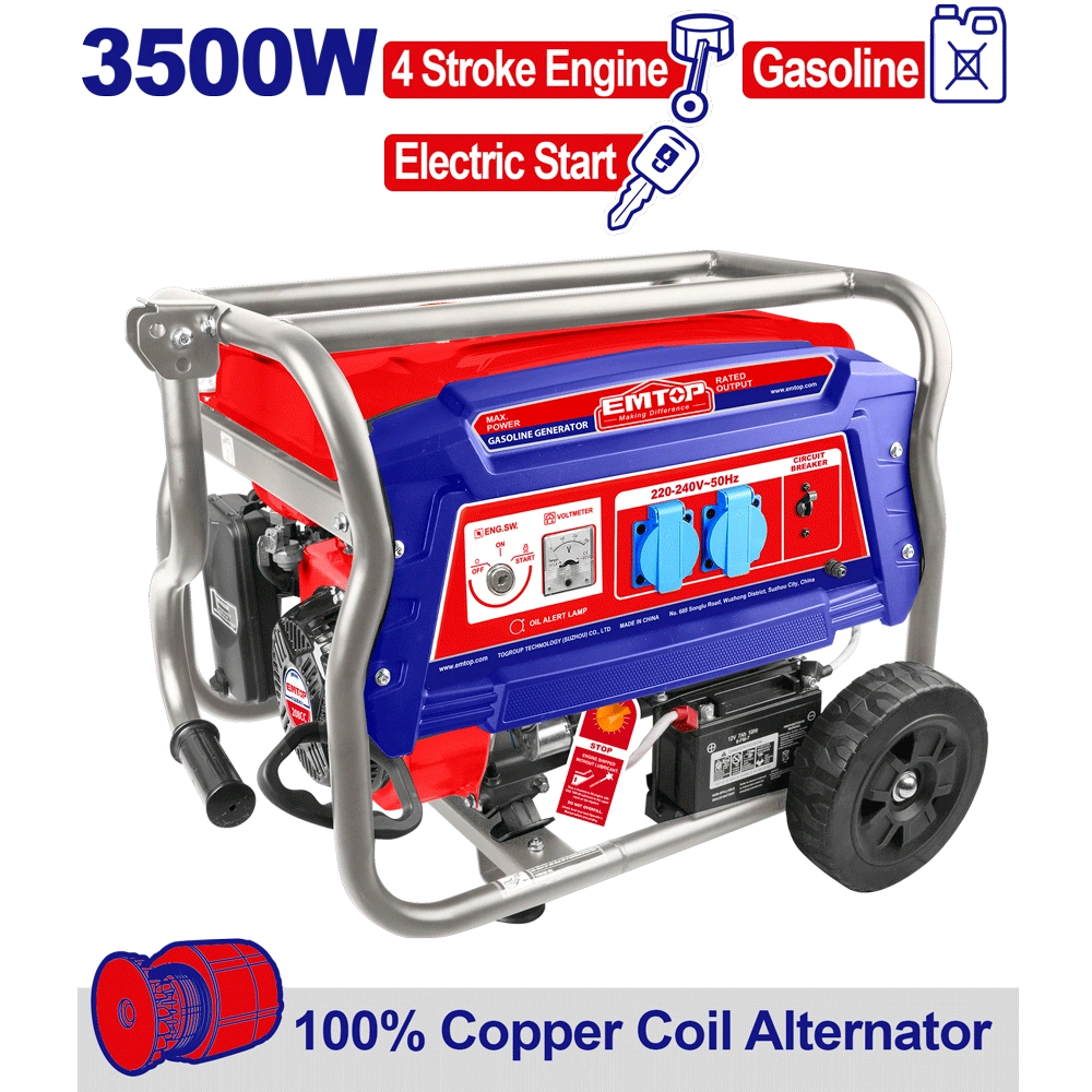 Groupe électrogène 220V ess 3.5KVA EMTOP EGGRD3511