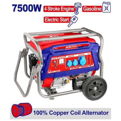Groupe électrogène 220V ess 7.5KVA EMTOP EGGRD7511