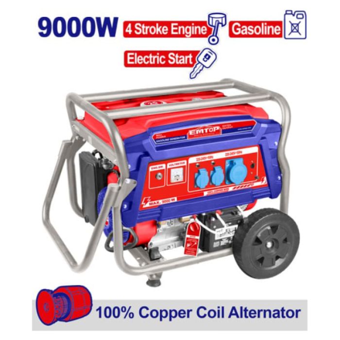 Groupe électrogène 220V ess 9KW EMTOP EGGRD9011