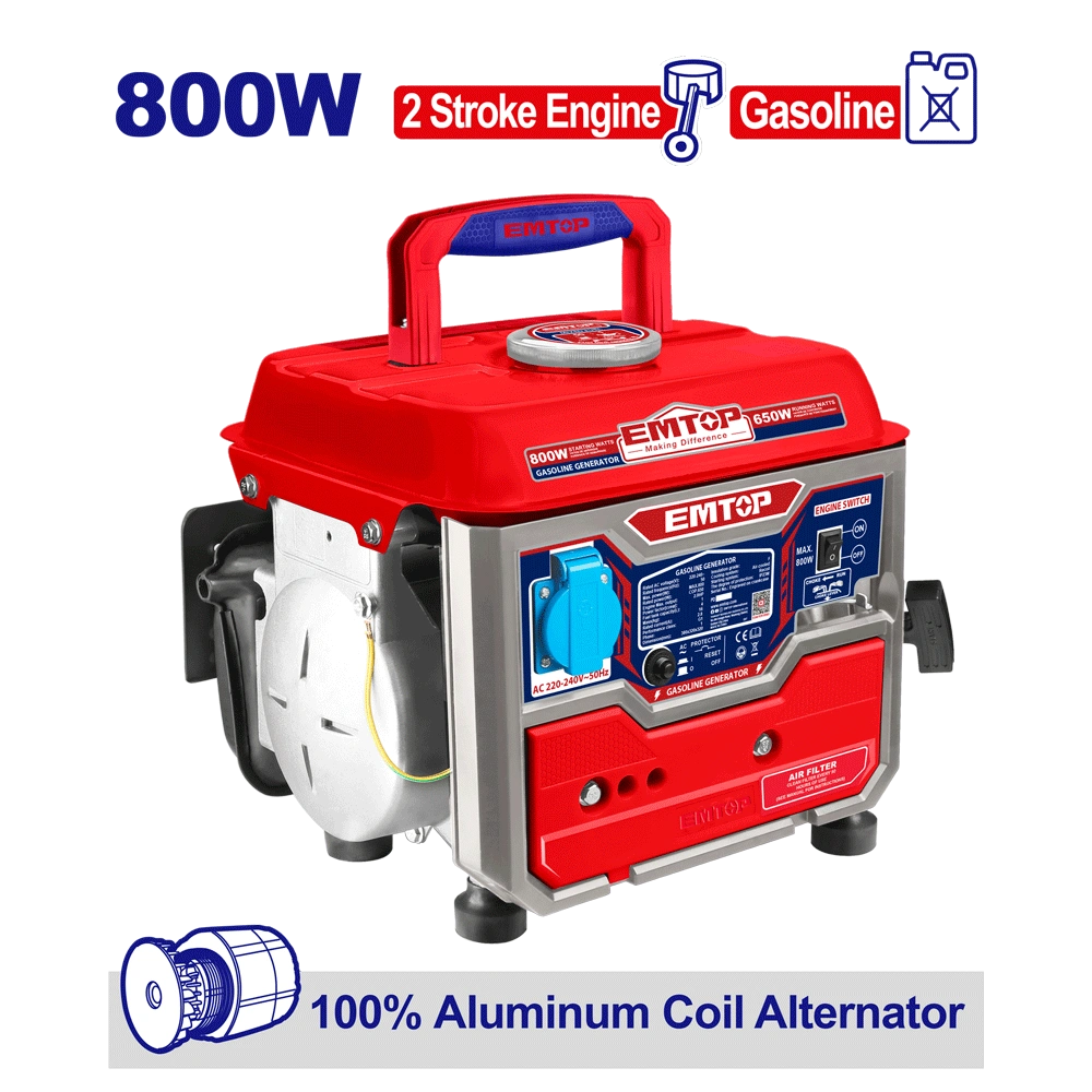 Groupe électrogène 220V ess 0.8KW EMTOP EGGRR0821