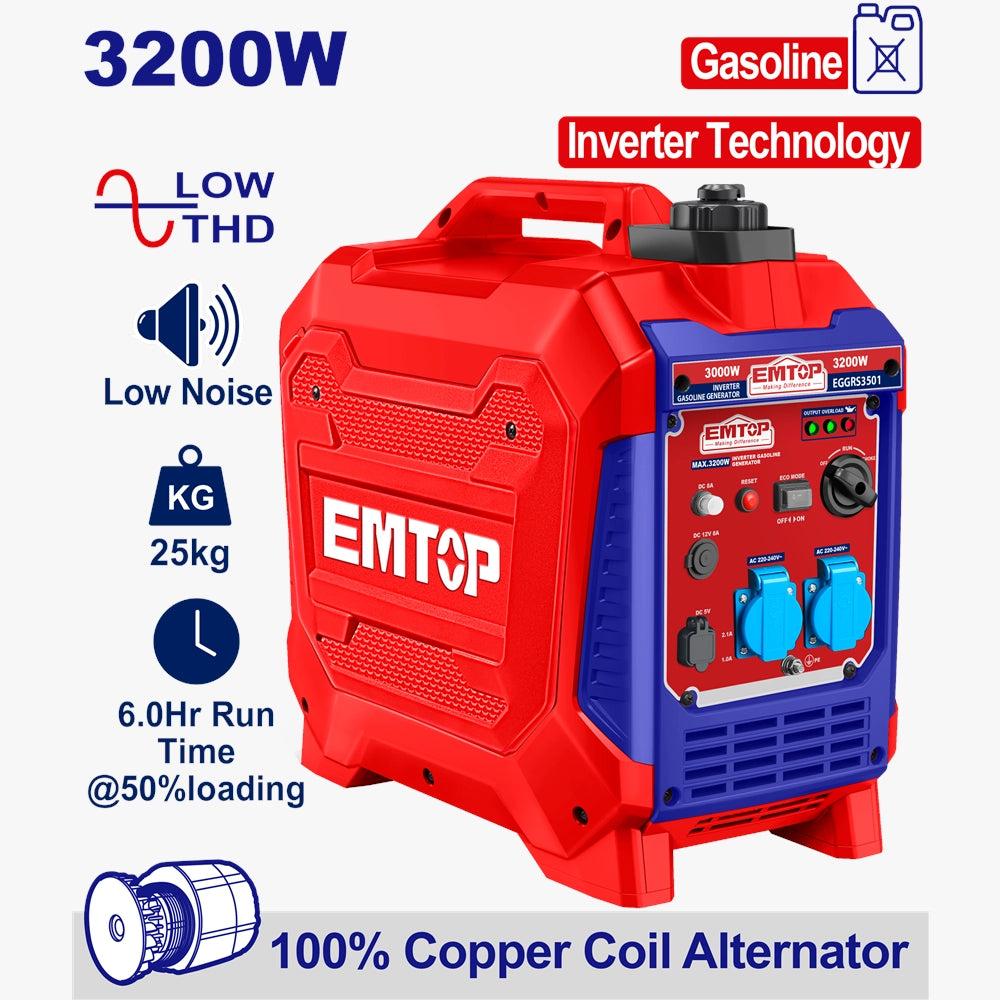 Groupe électrogène inverter ess 3.2KW EMTOP EGGRS3501