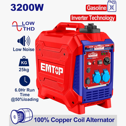 Groupe électrogène inverter ess 3.2KW EMTOP EGGRS3501