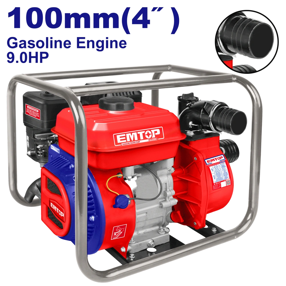 Motopompe essence 9CV 4″ 1500l/MIN EMTOP EGWP10012