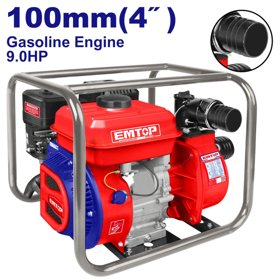 Motopompe essence 9CV 4″ 1500l/MIN EMTOP EGWP10012