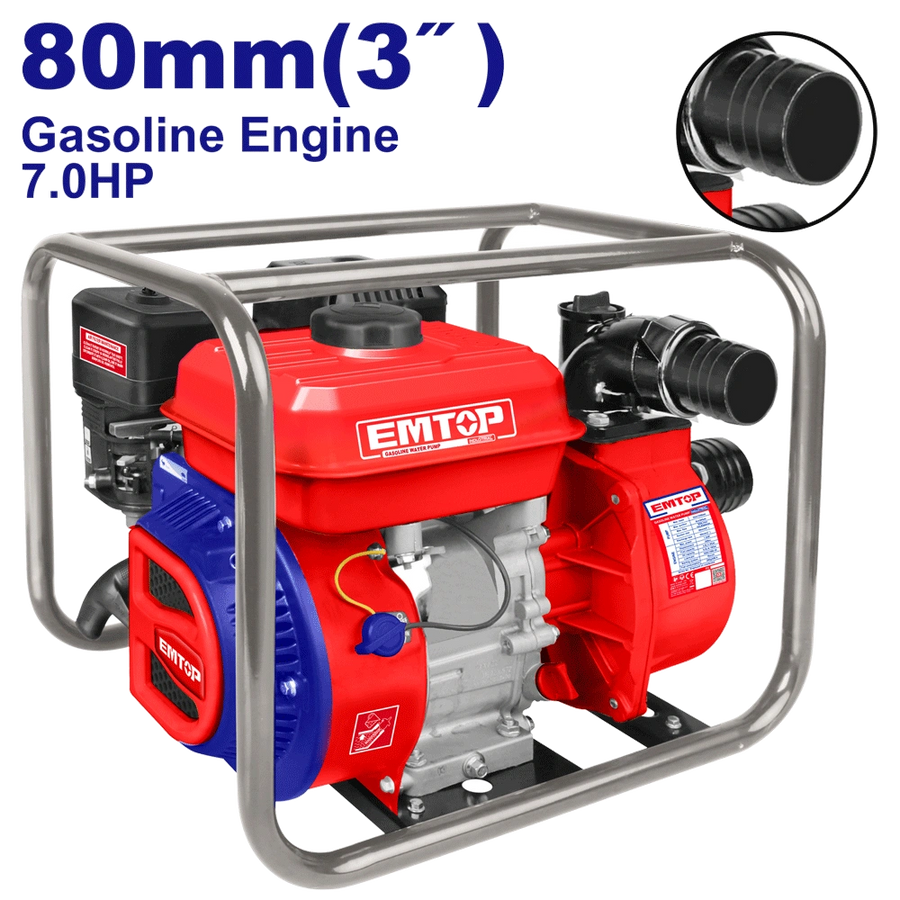 Motopompe essence 7CV 3″ 1000l/MIN EMTOP EGWP8012