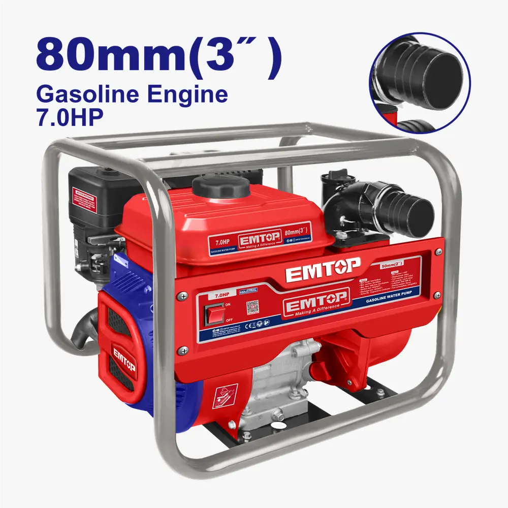 Motopompe essence 7CV 3″ 1000l/MIN EMTOP EGWP8016