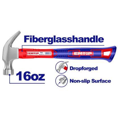 Marteau arrache clous 450G EMTOP EHAMCH1601
