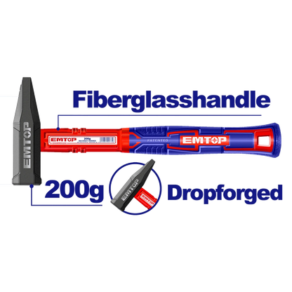 Marteau 200G manche en fibre EMTOP EHAMMH0200