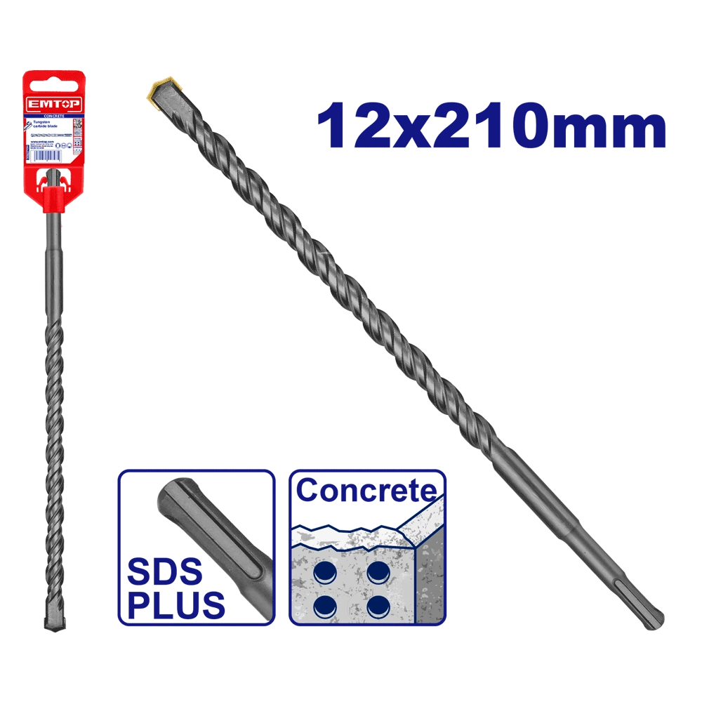 Mèche SDS plus Ø12X210MM EMTOP EHDR11203
