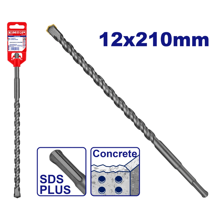 Mèche SDS plus Ø12X210MM EMTOP EHDR11203