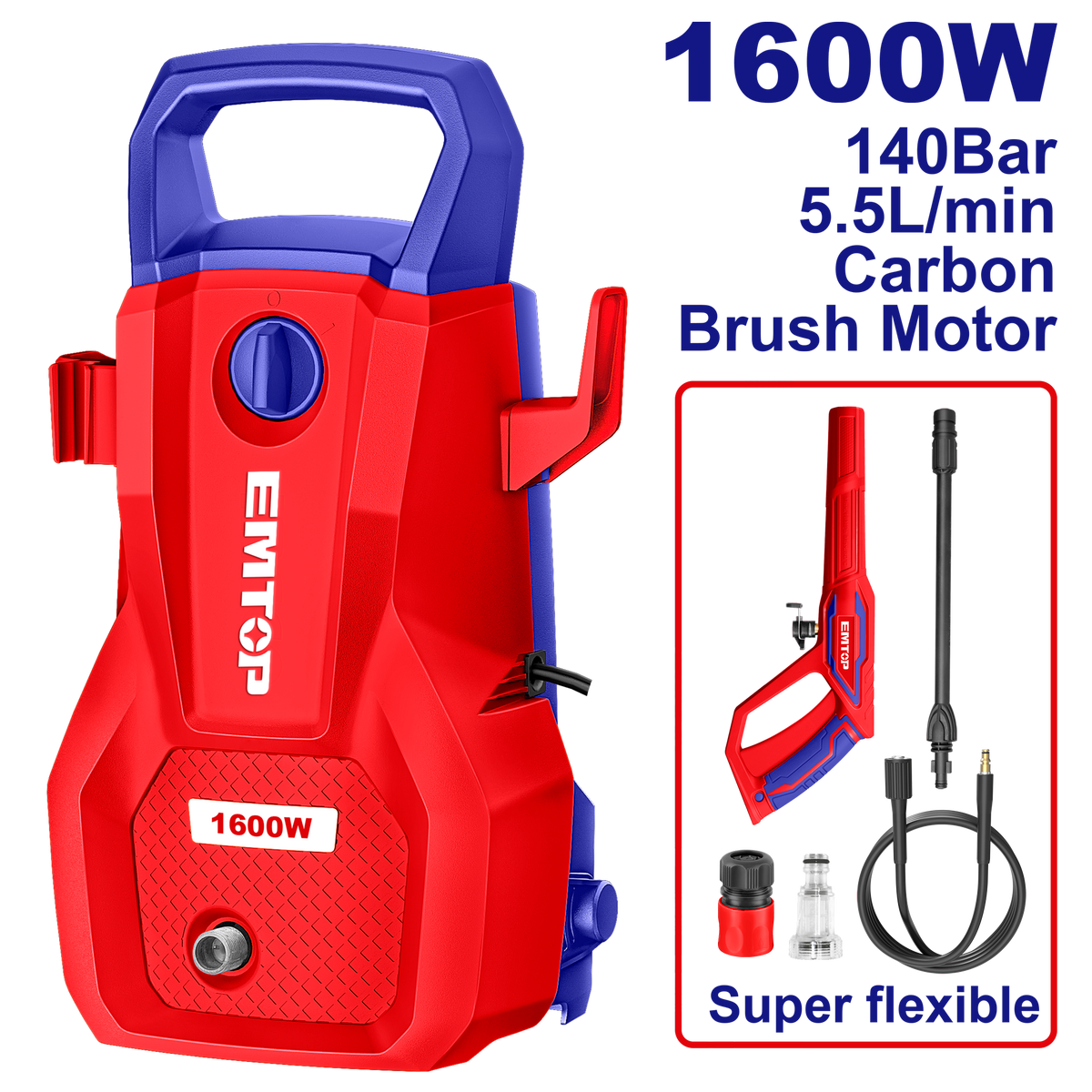 Nettoyeur 1600W 140B EMTOP EHPW1601