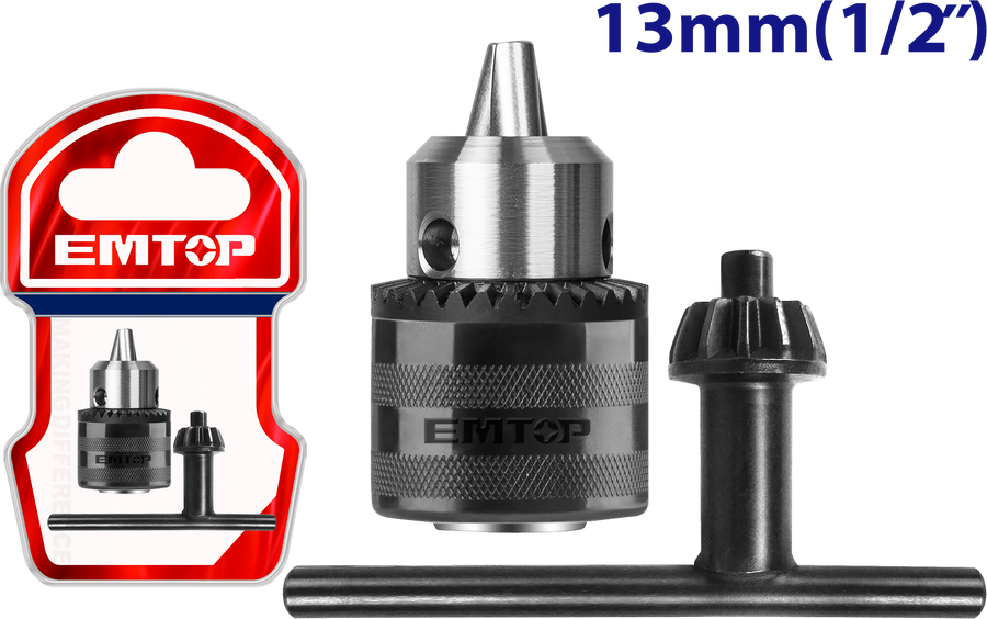 Mandrin à clé de 13 mm EMTOP EKCK1301
