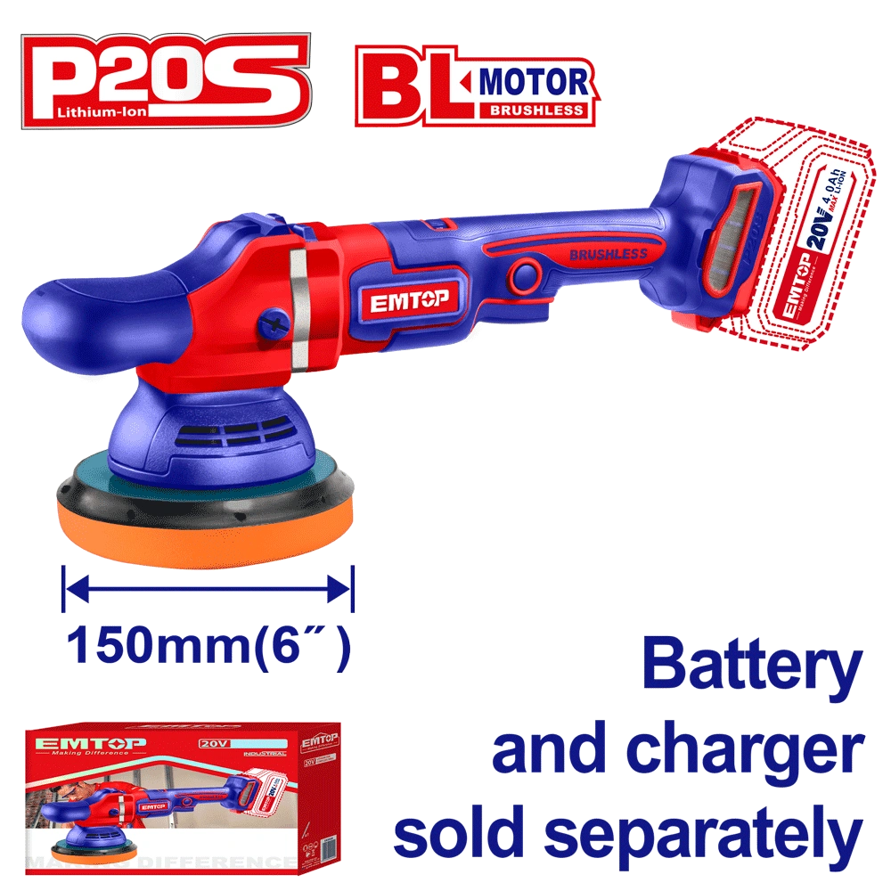Ponceuse polisseuse 150MM 20V EMTOP ELAP2015
