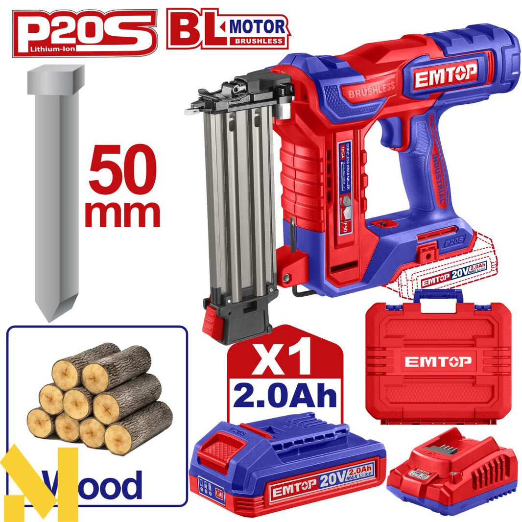 Cloueur 20V 1BAT 2AH 15-50 EMTOP ELBNLI5008