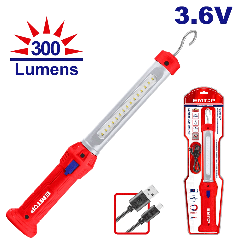 Baladeuse 300 lumes 3.5V EMTOP ELFL30001