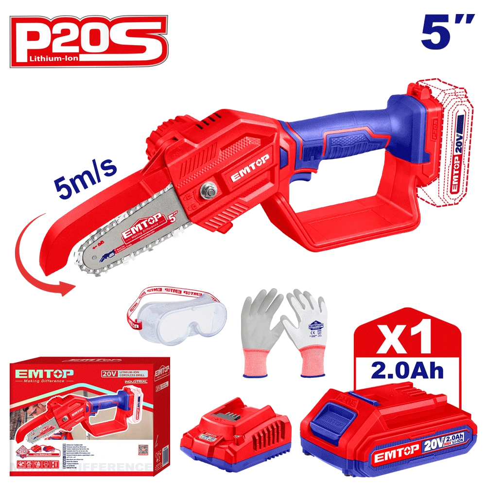 Tronçonneuse a chaine 20V 1B2A 13 EMTOP ELGA20581