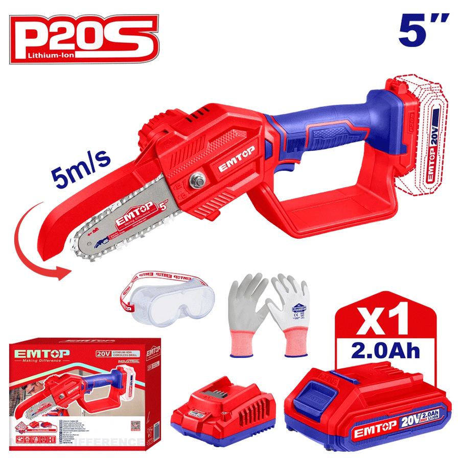 Tronçonneuse a chaine 20V 1B2A 13 EMTOP ELGA20581