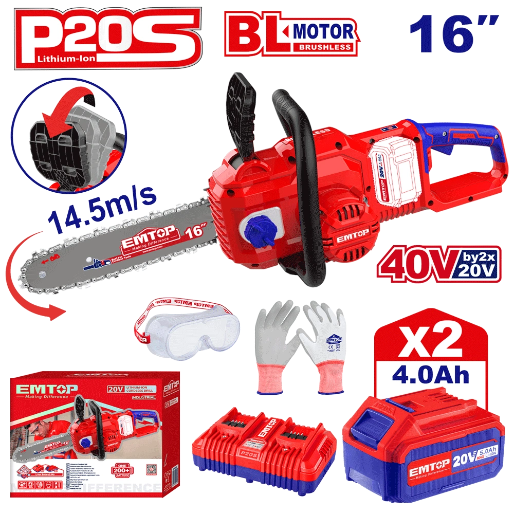 Tronçonneuse á chaine 40V 2B4A 16 EMTOP ELGA401682
