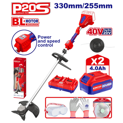 Coupe bordures-herbe brush 40V+AC EMTOP ELMR200285